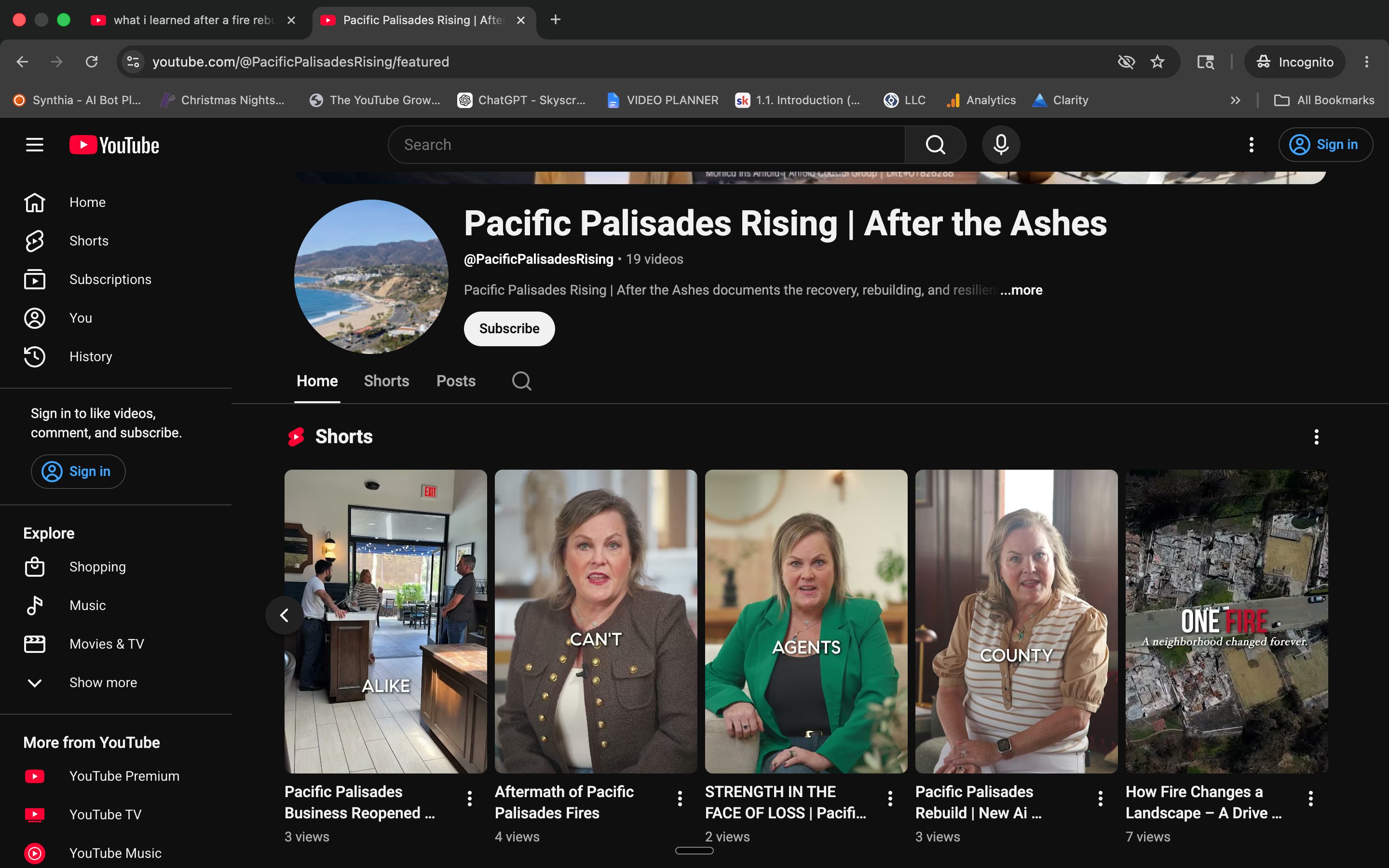 Pacific Palisades Rising channel